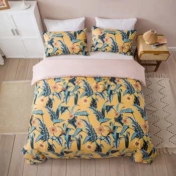 Bedding Set King Size Yellow Color Flower Reactive Duvet Cover Sets Size Set Printed Parure De Queen Cover Bed Lit
Bedding Set King Size Yellow Color Flower Reactive Duvet Cover Sets Size Set Printed Parure De Queen Cover Bed Lit