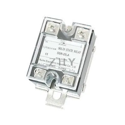 4-20mA to AC 28-280V 25A One Phase 35mm DIN Rail Socket Solid State Relay 
4-20mA to AC 28-280V 25A One Phase 35mm DIN Rail Socket Solid State Relay