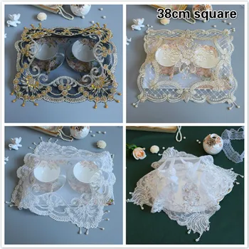 European Square Fashion Lace Sequins Embroidered Bead Pendant Placemat Coaster Food Snack Bedroom Balcony Coffee Party Table Mat
European Square Fashion Lace Sequins Embroidered Bead Pendant Placemat Coaster Food Snack Bedroom Balcony Coffee Party Table Mat