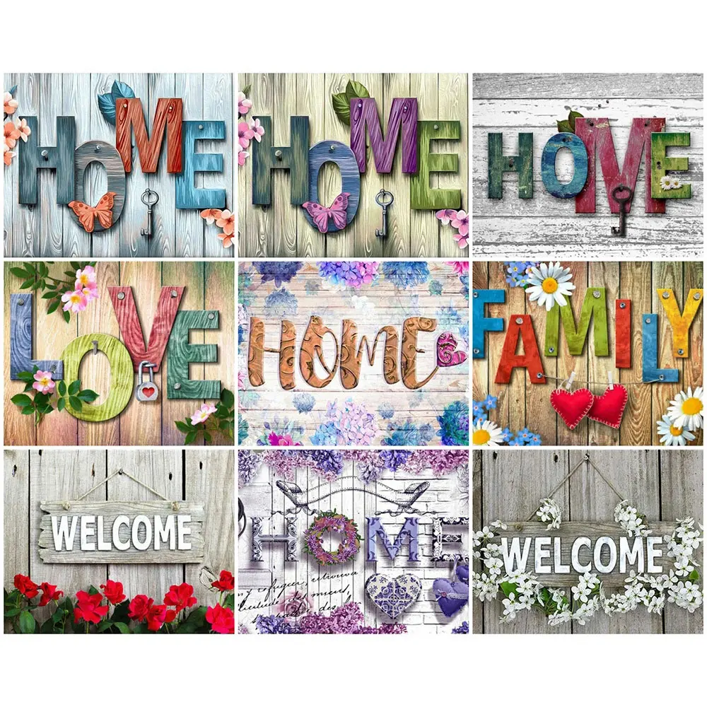 FIYO 5D DIY Diamond Painting Love Home Full Drill Square/Round Embroidery Flower Cross Stitch Mosaic Art Decor Gift | Дом и сад