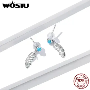 WOSTU 100% 925 Sterling Silver Drop Earrings Retro Feathers Wings Earrings Turquoise Zircon for Women Dangle Earrings FNE375 
WOSTU 100% 925 Sterling Silver Drop Earrings Retro Feathers Wings Earrings Turquoise Zircon for Women Dangle Earrings FNE375