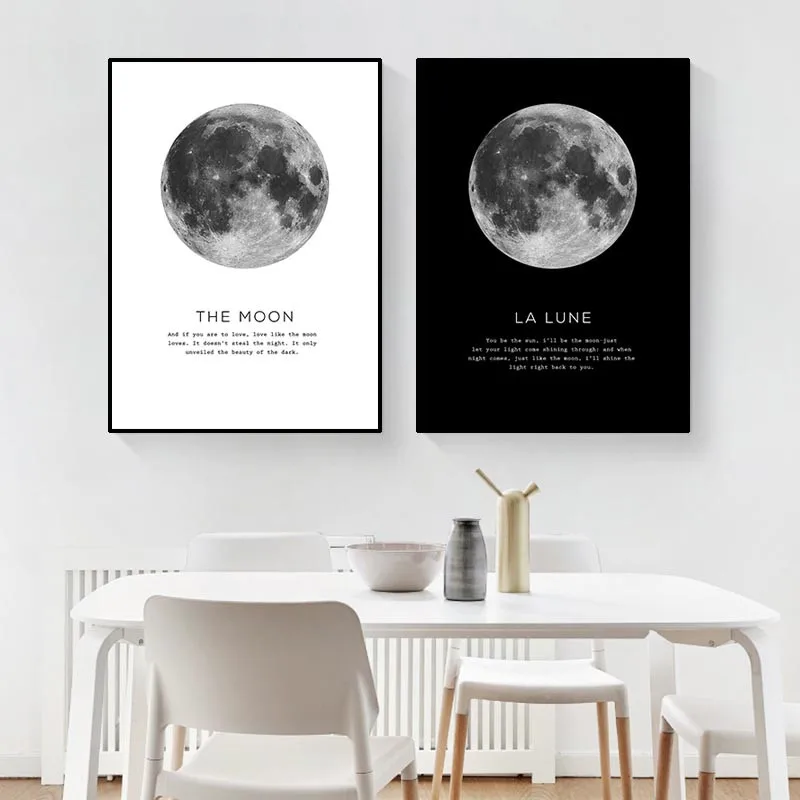 black white quote wall decor moon canvas painting la lune canvas art poster picture modern wall poster for living room HD2870
black white quote wall decor moon canvas painting la lune canvas art poster picture modern wall poster for living room HD2870
