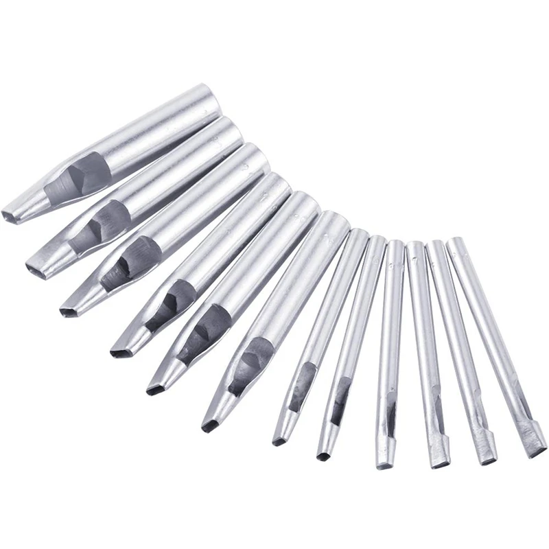 12 Pcs Leather Craft Hole Punch Set 2Mm To 5Mm Oval Shape Oblong Shape Punch for Belt Watch Band Leather Working
12 Pcs Leather Craft Hole Punch Set 2Mm To 5Mm Oval Shape Oblong Shape Punch for Belt Watch Band Leather Working