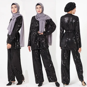 Plus Size 2 Piece Set Women Sequin Deep V Neck Two Piece Set Top And Pants Office Ensemble Femme 2 Pieces Ropa Para Mujer
Plus Size 2 Piece Set Women Sequin Deep V Neck Two Piece Set Top And Pants Office Ensemble Femme 2 Pieces Ropa Para Mujer