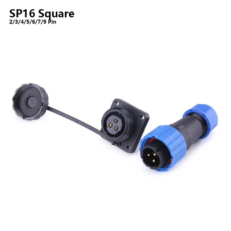 SP16 Waterproof Connector IP68 Cable Connector Plug & Socket Male And Female 2 3 4 5 6 7 9 Pin Square Aviation Plug DIY YOU
SP16 Waterproof Connector IP68 Cable Connector Plug & Socket Male And Female 2 3 4 5 6 7 9 Pin Square Aviation Plug DIY YOU