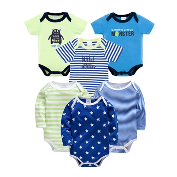 

Honeyzone Baby Bodysuits 6PCS New Born Baby Boy Girl Clothes Outfits Cotton Long Sleeve Pyjamas Bebe Toddler Costume Roupa bebe