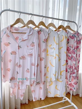 2020 summer and autumn G P modal fruit bear print pyjamas soft nightwear women pajamas 
2020 summer and autumn G P modal fruit bear print pyjamas soft nightwear women pajamas