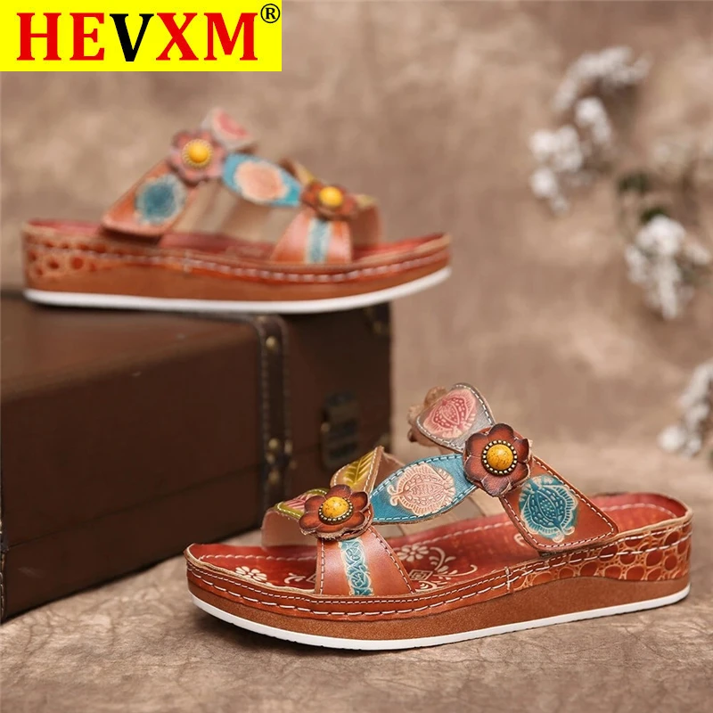 HEVXM/2020 Женские босоножки на платформе Летняя женская обувь ручной работы с
