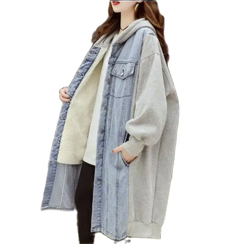 Женский бархатный свитер средней длины с капюшоном, Осень-зима
Женский бархатный свитер средней длины с капюшоном, Осень-зима