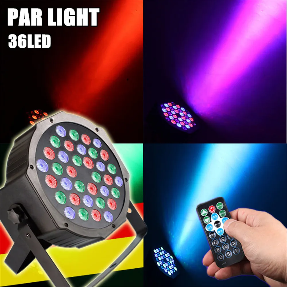 36LED Flat Par Light 36W RGB Color Lighting Strobe DMX For Atmosphere Of Disco DJ Party BAR Holiday Performance Stage Lighting
36LED Flat Par Light 36W RGB Color Lighting Strobe DMX For Atmosphere Of Disco DJ Party BAR Holiday Performance Stage Lighting