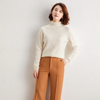 2019 Women Sweater Autumn Winter New High Collar Pullover Knitted Long Sleeve Ladies Sweater Female Knitted 
2019 Women Sweater Autumn Winter New High Collar Pullover Knitted Long Sleeve Ladies Sweater Female Knitted