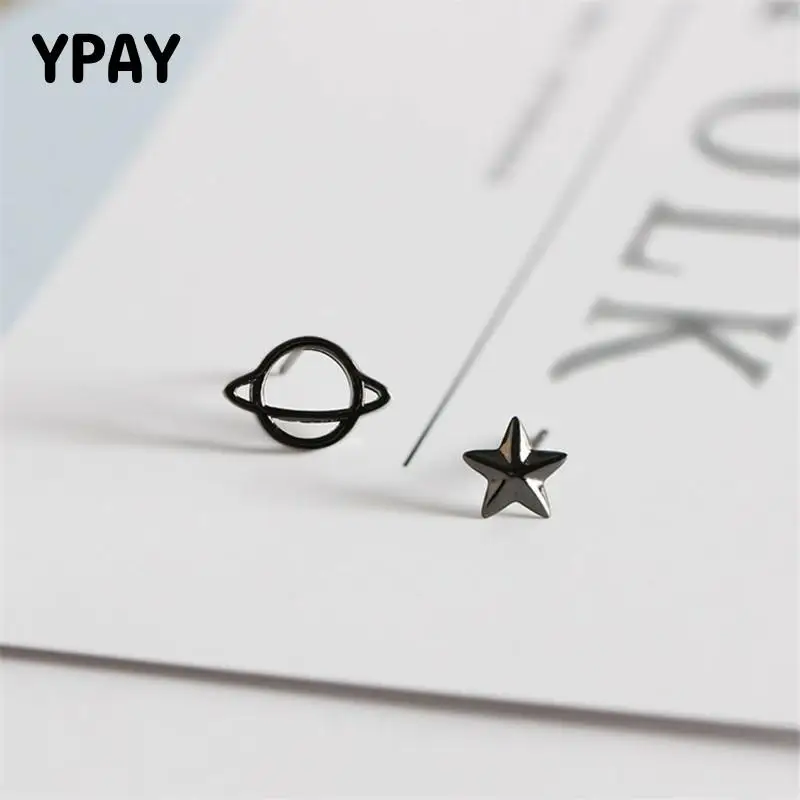 YPAY 100% Pure 925 Sterling Silver Asymmetry Earrings Cute Black Planet Saturn Star Women Stud Earring Fine Jewelry Gift YME603
YPAY 100% Pure 925 Sterling Silver Asymmetry Earrings Cute Black Planet Saturn Star Women Stud Earring Fine Jewelry Gift YME603