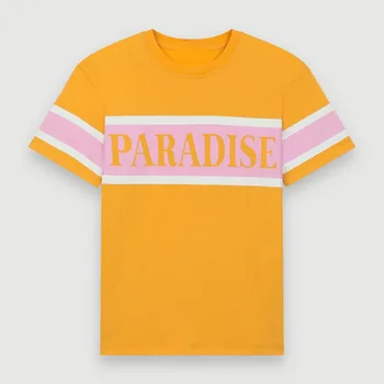 2020 Summer Leisure Contrast Color Stripes Letter Printing Short Sleeve Joker T Shirt Female 27018
2020 Summer Leisure Contrast Color Stripes Letter Printing Short Sleeve Joker T Shirt Female 27018