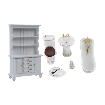 2 Pcs 1/12 Children Doll House Bathroom Furniture Set Bath & Multifunction Wood Cabinet Bookcase White
2 Pcs 1/12 Children Doll House Bathroom Furniture Set Bath & Multifunction Wood Cabinet Bookcase White