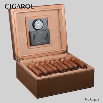 CIGAROL Humidor with Hygrometer and Humidifier Desktop Box Exquisite Cigar Box for Club Home Decoration Cigar Case
CIGAROL Humidor with Hygrometer and Humidifier Desktop Box Exquisite Cigar Box for Club Home Decoration Cigar Case