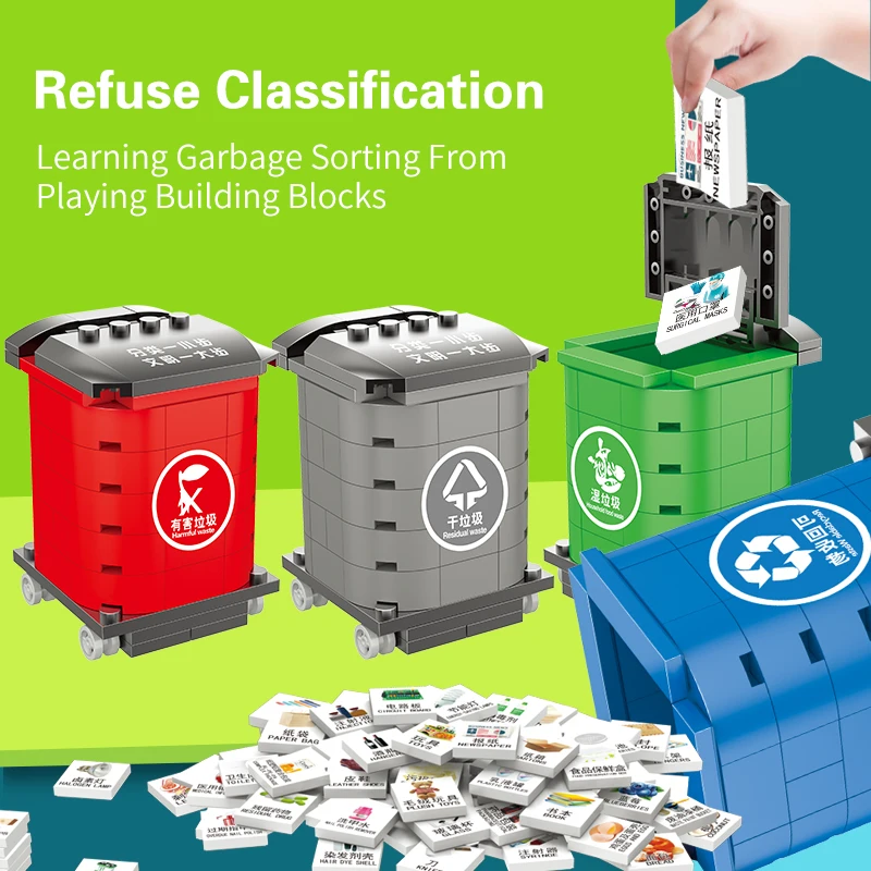 Refuse Classification Bin Building Blocks Garbage Sorting Bins Bricks Early Educational Learning Toys For Children
Refuse Classification Bin Building Blocks Garbage Sorting Bins Bricks Early Educational Learning Toys For Children