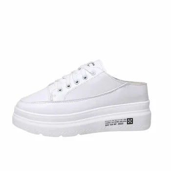 Lace-up platform slippers women's outer wear 2019 new net red lazy people without heel wedge heel cake white shoes half drag
Lace-up platform slippers women's outer wear 2019 new net red lazy people without heel wedge heel cake white shoes half drag