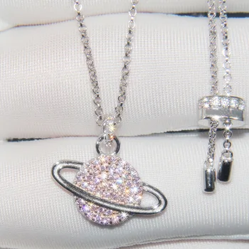 Baoyocn 100% Real 925 Sterling Silver Pink Saturn Planet Pendant Adjust Necklace Pave Cubic Zirconia Stone Women Fashion Jewelry
Baoyocn 100% Real 925 Sterling Silver Pink Saturn Planet Pendant Adjust Necklace Pave Cubic Zirconia Stone Women Fashion Jewelry