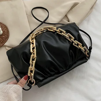 Small PU Leather Pleated Shoulder Messenger Handbag Fashion Cloud Crossbody Bag Popular Simple Female Thick Chain handbag
Small PU Leather Pleated Shoulder Messenger Handbag Fashion Cloud Crossbody Bag Popular Simple Female Thick Chain handbag