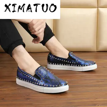 High Quality Sequins Rivets Casual Dress Flats Men Driving Shoes Brand designer 2020 New style Fashion Genuine Leather Loafers
High Quality Sequins Rivets Casual Dress Flats Men Driving Shoes Brand designer 2020 New style Fashion Genuine Leather Loafers