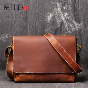 AETOO Vintage leather men's bag, handmade cowhide sloping bag, mad horse leather simple men's one-shoulder bag.
AETOO Vintage leather men's bag, handmade cowhide sloping bag, mad horse leather simple men's one-shoulder bag.