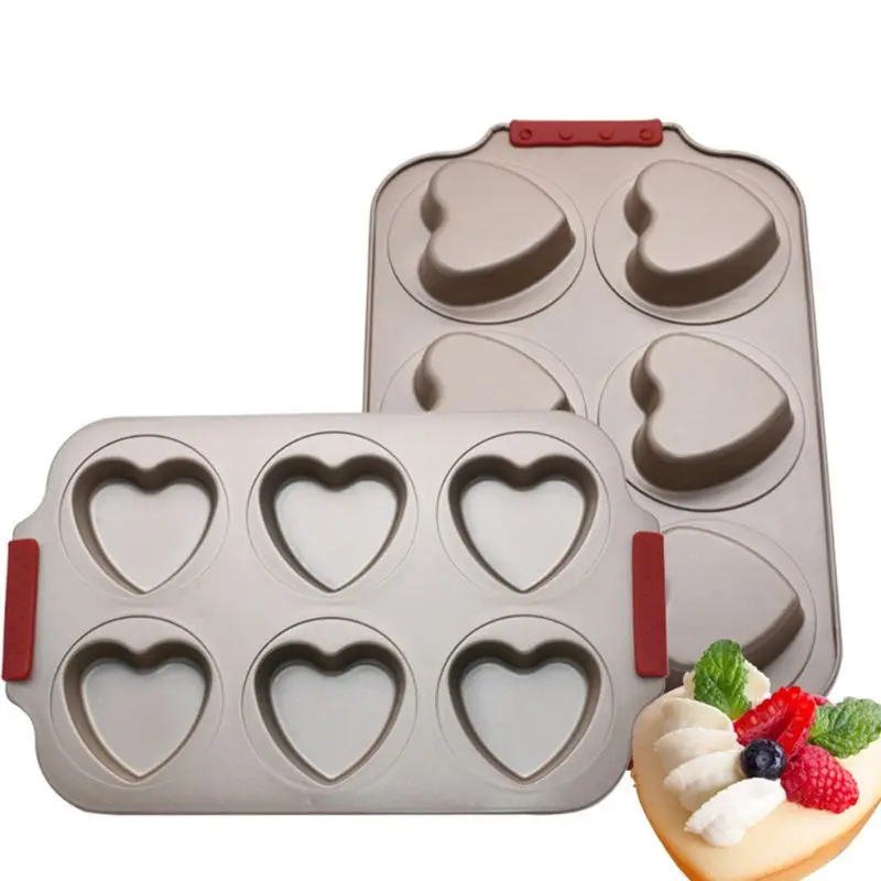 6 Cavity Heart Shape DIY Cake Mold Non Stick Carbon Steel Bread Baking Mould Muffin Pan Cupcake Tray Party Kitchen Bakeware
6 Cavity Heart Shape DIY Cake Mold Non Stick Carbon Steel Bread Baking Mould Muffin Pan Cupcake Tray Party Kitchen Bakeware