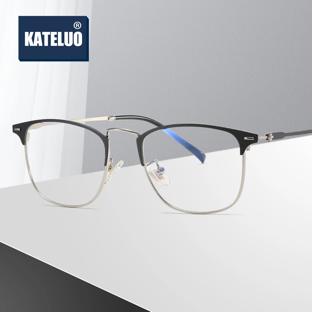 

KATELUO 2020 Mens Anti Blue Light Laser Fatigue Glasses Photochromic Computer Goggles Men's Optical Eyeglasses Frame 9810