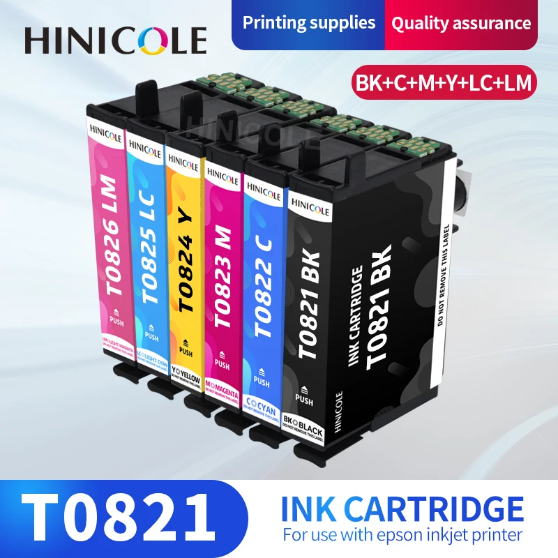 HINICOLE T0821 - T0826 Ink Cartridge For Epson Stylus Photo R270 R290 R390 RX590 RX610 RX690 TX659 TX720WD TX800FW Printer
HINICOLE T0821 - T0826 Ink Cartridge For Epson Stylus Photo R270 R290 R390 RX590 RX610 RX690 TX659 TX720WD TX800FW Printer