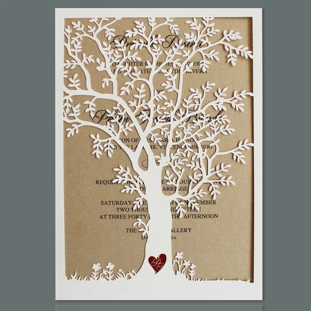 Rustic Laser Cut Tree Wedding Invitations Cards with Envelopes Printable Invitation Invite Cards for Party Supplies 50pcs
Rustic Laser Cut Tree Wedding Invitations Cards with Envelopes Printable Invitation Invite Cards for Party Supplies 50pcs
