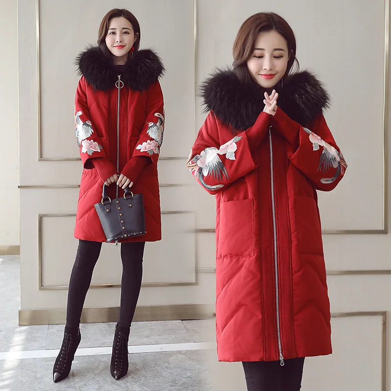 Embroidered Cotton Coat Women's Mid-length Winter 2018 New Style Ethnic-Style Cotton-padded Jacket Loose Winter Coat Chinese-sty
Embroidered Cotton Coat Women's Mid-length Winter 2018 New Style Ethnic-Style Cotton-padded Jacket Loose Winter Coat Chinese-sty