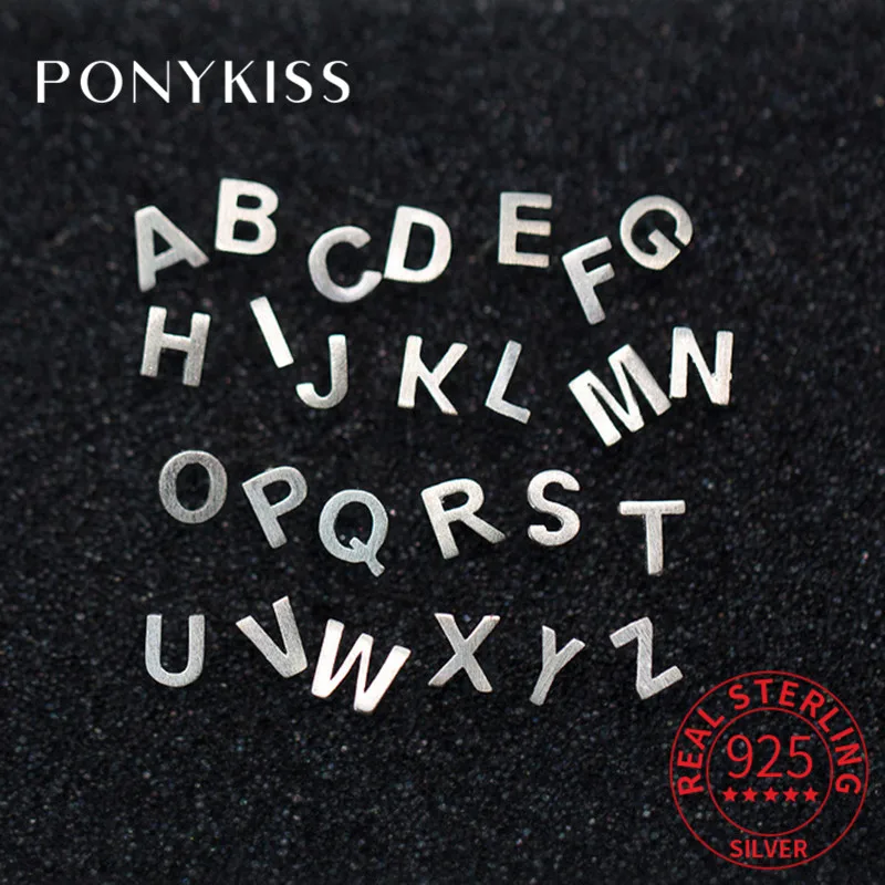 PONYKISS 100% 925 Sterling Silver 26 Letter Unisex Stud Earrings Party Fashion Classic Accessory Girl Birthday Lovely Fine Gift
PONYKISS 100% 925 Sterling Silver 26 Letter Unisex Stud Earrings Party Fashion Classic Accessory Girl Birthday Lovely Fine Gift