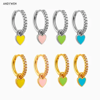 ANDYWEN 925 Sterling Silver Gold Colorful Enamel Heart Piercing Pendiente Pendant Dangle Charm Drop Earring 2020 Crystal Jewelry
ANDYWEN 925 Sterling Silver Gold Colorful Enamel Heart Piercing Pendiente Pendant Dangle Charm Drop Earring 2020 Crystal Jewelry