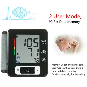AlphagoMed LCD Automatic Wrist Blood Pressure Monitor with Adjustable Cuff Pulse Rate Detect 90 Data Memory/IHB Indicator
AlphagoMed LCD Automatic Wrist Blood Pressure Monitor with Adjustable Cuff Pulse Rate Detect 90 Data Memory/IHB Indicator