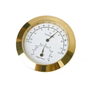 Golden Round Thermometer and Hygrometer for Guitar Violin Case 
Golden Round Thermometer and Hygrometer for Guitar Violin Case