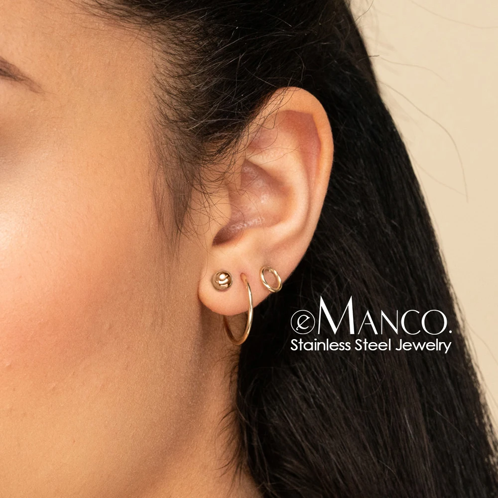 e-Manco Minimalist Stainless Steel Earrings sets women Small Thin Hoop Earrings for women Fashion Jewelry Ear Rings 2 pairs
e-Manco Minimalist Stainless Steel Earrings sets women Small Thin Hoop Earrings for women Fashion Jewelry Ear Rings 2 pairs