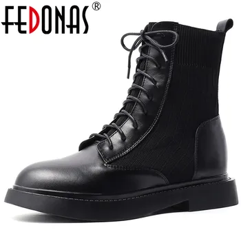 FEDONAS Autumn Winter Female Knitting Genuine Leather Motorcycle Boots Rome Night Club Shoes Woman Punk Women Warm Ankle Boots
FEDONAS Autumn Winter Female Knitting Genuine Leather Motorcycle Boots Rome Night Club Shoes Woman Punk Women Warm Ankle Boots