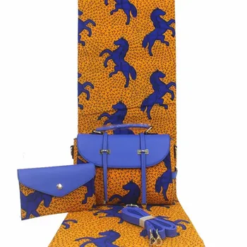 3pc Set Yellow Horse Ankara bag +African Print Zipper Pouch Matching 6yards Ankara Wax Print Fabrics For African Wedding YB-46 
3pc Set Yellow Horse Ankara bag +African Print Zipper Pouch Matching 6yards Ankara Wax Print Fabrics For African Wedding YB-46