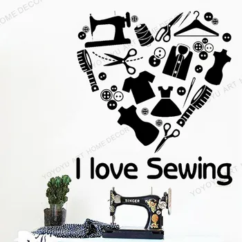 Heart shape Sewing Wall Decal Sewing Shop Artistic Decor Vinyl Clothes Store Interior Fashion Design Window Wall Stickers JC136
Heart shape Sewing Wall Decal Sewing Shop Artistic Decor Vinyl Clothes Store Interior Fashion Design Window Wall Stickers JC136