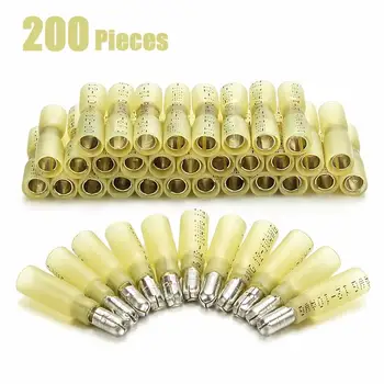 200PCS Assortment Heat Shrink Crimp Terminals Male & Female Electrical Wire Splice Butt Waterproof Connector Kit AWG12-10 Yellow
200PCS Assortment Heat Shrink Crimp Terminals Male & Female Electrical Wire Splice Butt Waterproof Connector Kit AWG12-10 Yellow