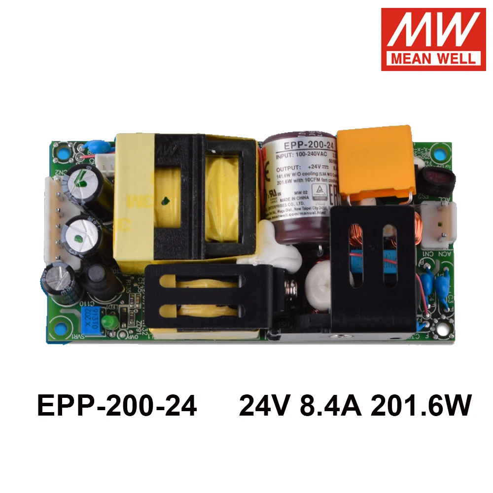 MEAN WELL EPP-200-24 24V 8.4A 201.6W High Efficiency Industrial Open Frame Switching Power Supply PCB Bare board Power Unit
MEAN WELL EPP-200-24 24V 8.4A 201.6W High Efficiency Industrial Open Frame Switching Power Supply PCB Bare board Power Unit