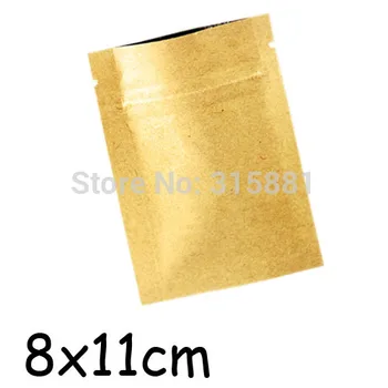 Foil lined Kraft bags with zipper for coffee packing L8cmXH11cm (Can't stand up) 
Foil lined Kraft bags with zipper for coffee packing L8cmXH11cm (Can't stand up)