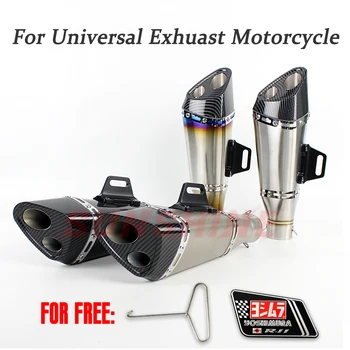 51mm Motorcycle Exhaust Modify Systems Double Holes Muffler Escape Moto Motocross For CBR250 CB600 Z1000 ER6N ATV Dirt Pit Bike
51mm Motorcycle Exhaust Modify Systems Double Holes Muffler Escape Moto Motocross For CBR250 CB600 Z1000 ER6N ATV Dirt Pit Bike