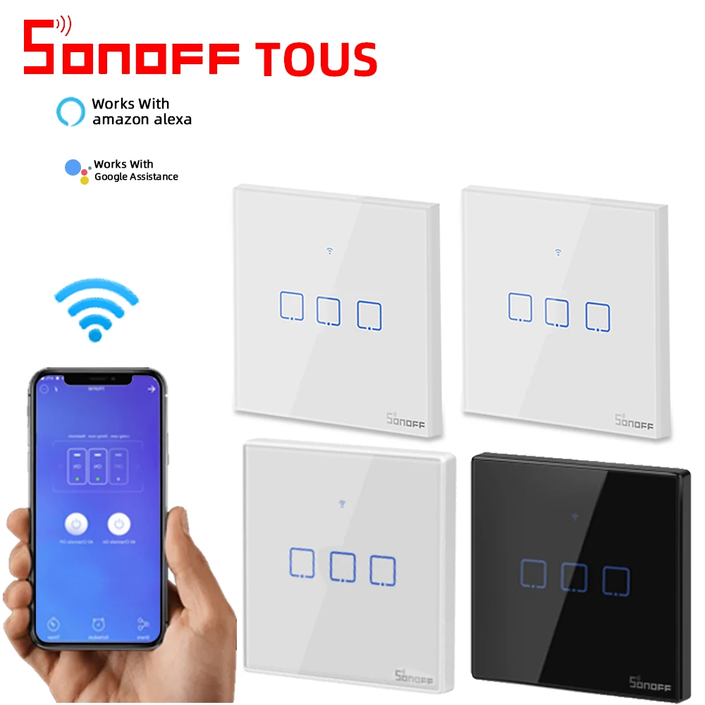SONOFF T3 EU 1 /2 /3 Gang TX Touch Panel 86 Type Wall RF 433Mhz Wifi Switch Remote Control For Alexa/Google Assistant Smart Home
SONOFF T3 EU 1 /2 /3 Gang TX Touch Panel 86 Type Wall RF 433Mhz Wifi Switch Remote Control For Alexa/Google Assistant Smart Home