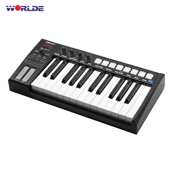 WORLDE Blue whale 25 Semi-weighted Keys MIDI Controller Keyboard Portable MIDI Keyboard 8 RGB Backlit Trigger Pads LED Display
WORLDE Blue whale 25 Semi-weighted Keys MIDI Controller Keyboard Portable MIDI Keyboard 8 RGB Backlit Trigger Pads LED Display