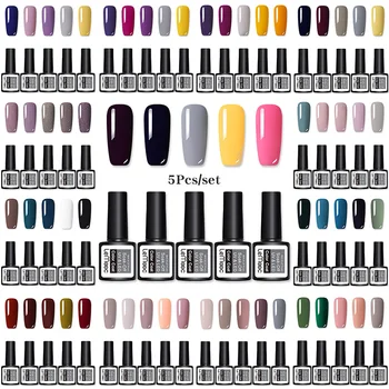 LEMOOC Nail Gel Polish Set 5PCS Kit Semi Permanent Soak Off Base Top Coat For Manicuring Hybrid Varnishes Poly UV Gel Nail Art 
LEMOOC Nail Gel Polish Set 5PCS Kit Semi Permanent Soak Off Base Top Coat For Manicuring Hybrid Varnishes Poly UV Gel Nail Art
