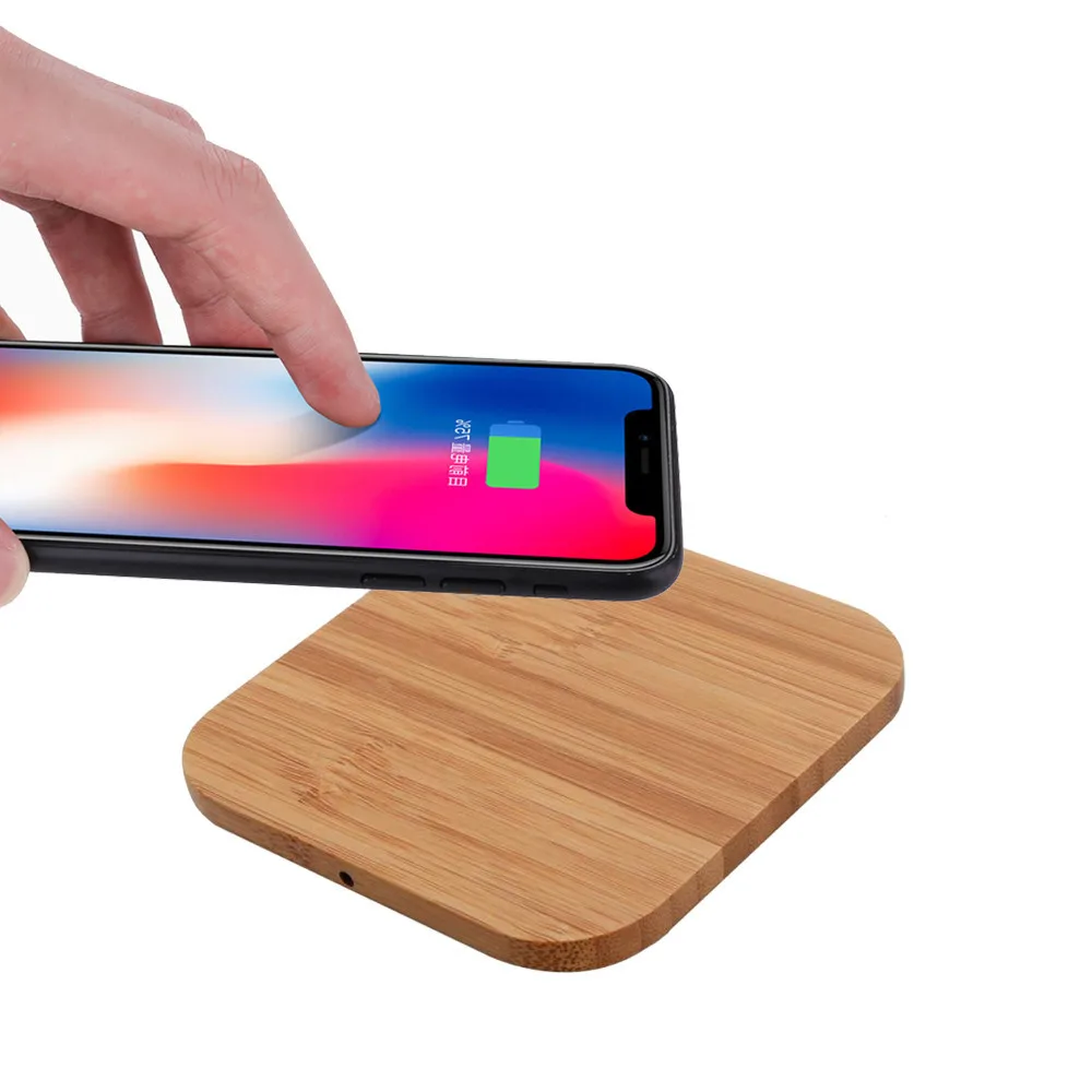 Ouhaobin зарядный коврик для Iphone XS/XS Max/XR ультра тонкий деревянный Qi Беспроводное