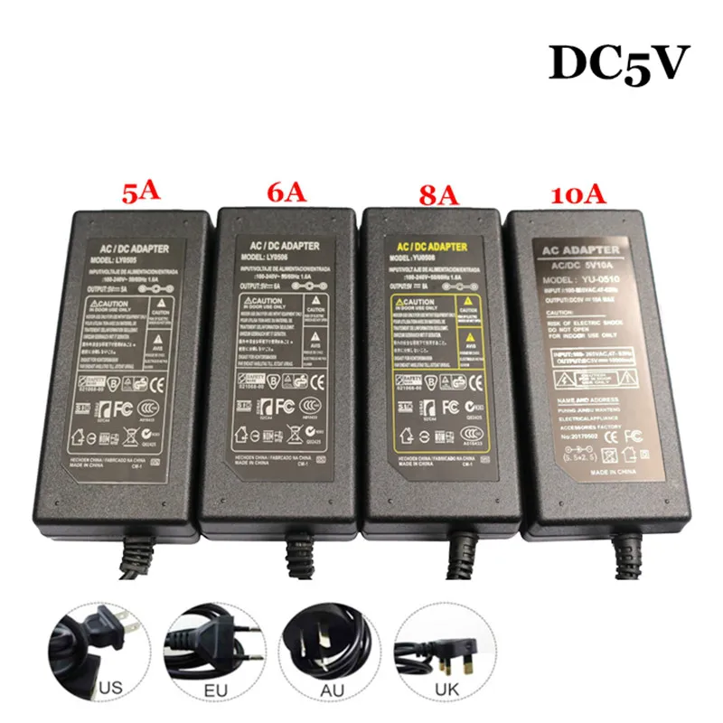 Фото AC DC Power Supply Adapter Converter LED Driver Lighting Transformer for 5V 1A 2A 3A 5A 6A 8A 10A Flexible led Tape Strip Light | Лампы и