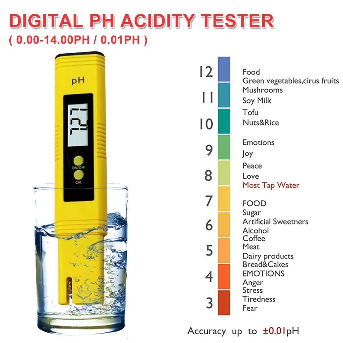 Rapid Test PH Acidity Meter Pen Water Quality Testing Equipment PH 0-14/0.01 Monitoring Instrument for Aquarium Water/Food Acids
Rapid Test PH Acidity Meter Pen Water Quality Testing Equipment PH 0-14/0.01 Monitoring Instrument for Aquarium Water/Food Acids