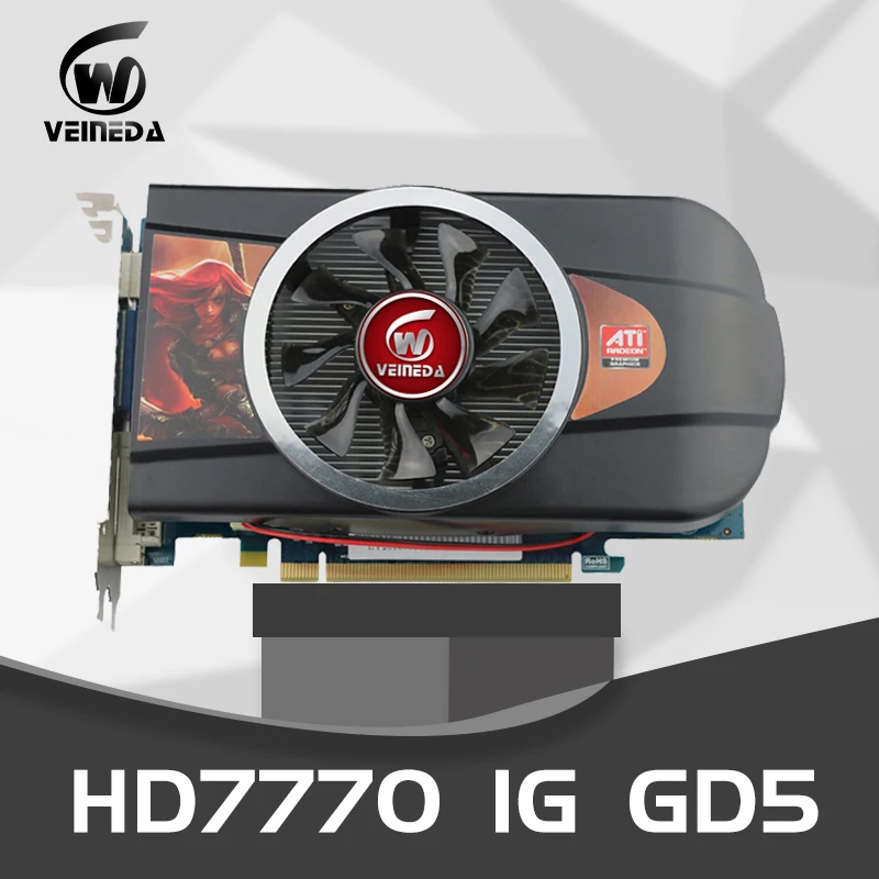 

VEINEDA Graphics cards Video Card HD7770 1GB 128Bit PC Desktop PCI Express 2.0 GDDR5 for ATI Radeon Games