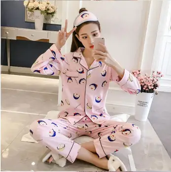 Wontive Autumn winte Women Pajamas Set Cartoon Nightwear Girl Sleepwear Long Pyjamas Suit Female Clothing Set 2019 Home service 
Wontive Autumn winte Women Pajamas Set Cartoon Nightwear Girl Sleepwear Long Pyjamas Suit Female Clothing Set 2019 Home service